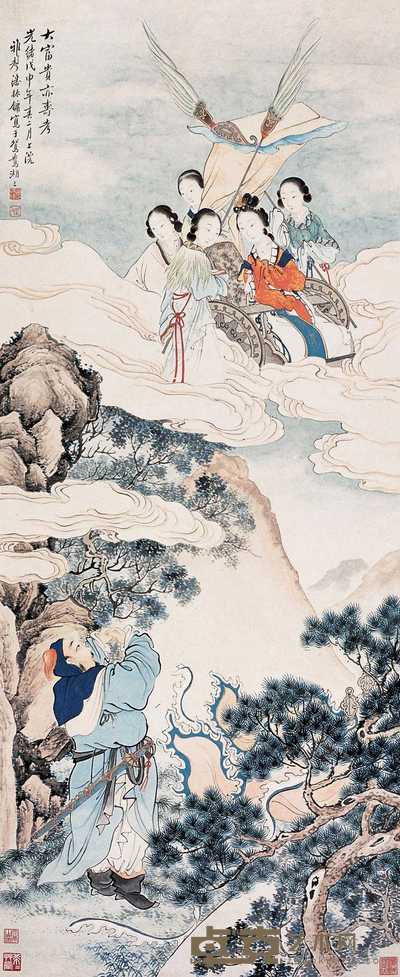 潘振镛 1908年作 大富贵亦寿考 立轴 133×55cm